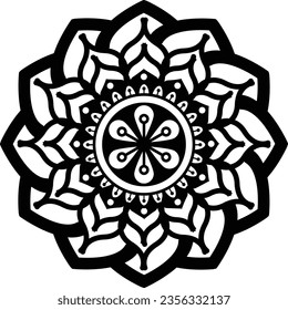 Mandala. Vintage Round Ornament Pattern. Stylized Ornamental Flower. Decorative element for any kind of design. Coloring book.