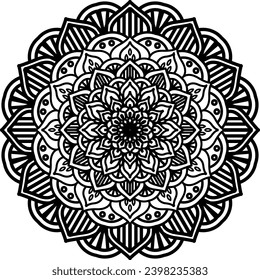 Mandala. Vintage Round Ornament Pattern. Stylized Ornamental Flower. Decorative element for any kind of design. Coloring book.