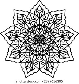 Mandala. Vintage Round Ornament Pattern. Stylized Ornamental Flower. Decorative element for any kind of design. Coloring book.