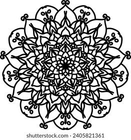 Mandala. Vintage Round Ornament Pattern. Stylized Ornamental Flower. Decorative element for any kind of design. Coloring book.
