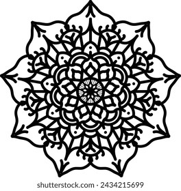 Mandala. Vintage Round Ornament Pattern. Stylized Ornamental Flower. Decorative element for any kind of design. Coloring book.