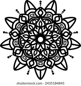 Mandala. Vintage Round Ornament Pattern. Stylized Ornamental Flower. Decorative element for any kind of design. Coloring book.