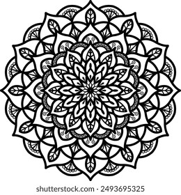 Mandala. Vintage Round Ornament Pattern. Stylized Ornamental Flower. Decorative element for any kind of design. Coloring book.