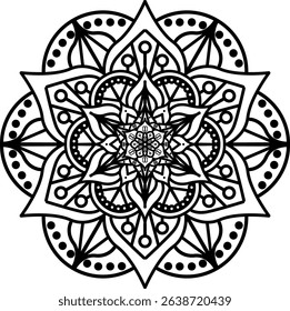 Mandala. Vintage Round Ornament Pattern. Stylized Ornamental Flower. Decorative element for any kind of design. Coloring book.