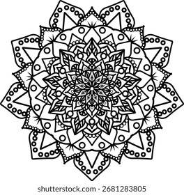 Mandala. Vintage Round Ornament Pattern. Stylized Ornamental Flower. Decorative element for any kind of design. Coloring book.