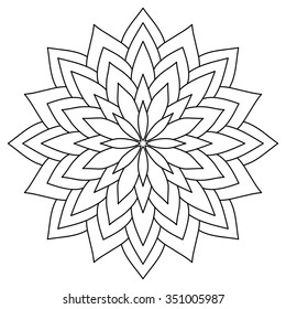 Mandala. Vintage Round Ornament Pattern. Islamic, Arabic, Indian, Ottoman Motifs, Kaleidoscope, Medallion, Yoga, Meditation. Ethnic decorative element for any kind of design or coloring book.