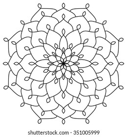 Mandala. Vintage Round Ornament Pattern. Islamic, Arabic, Indian, Ottoman Motifs, Kaleidoscope, Medallion, Yoga, Meditation. Ethnic decorative element for any kind of design or coloring book.