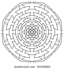 Mandala. Vintage Round Ornament Pattern. Islamic, Arabic, Indian, Ottoman Motifs, Kaleidoscope, Medallion, Yoga, Meditation. Ethnic decorative element for any kind of design or coloring book.