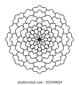 Mandala. Vintage Round Ornament Pattern. Islamic, Arabic, Indian, Ottoman Motifs, Kaleidoscope, Medallion, Yoga, Meditation. Ethnic decorative element for any kind of design or coloring book.