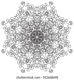 Mandala. Vintage Round Ornament Pattern. Islamic, Arabic, Indian, Ottoman Motifs, Kaleidoscope, Medallion, Yoga, Meditation. Ethnic decorative element for any kind of design or coloring book.