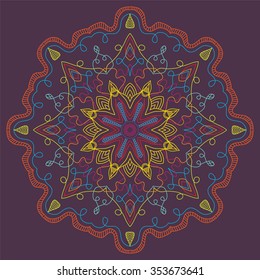 Mandala. Vintage Round Ornament Pattern. Islamic, Arabic, Indian, Ottoman Motifs, Kaleidoscope, Medallion, Yoga, Meditation. Ethnic decorative elements for greeting cards or any other kind of design.