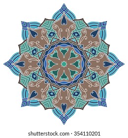 Mandala. Vintage Round Ornament Pattern. Islamic, Arabic, Indian, Ottoman Motifs, Kaleidoscope, Medallion, Yoga, Meditation. Ethnic decorative elements for greeting cards or any other kind of design.