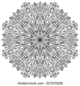 Mandala. Vintage Round Ornament Pattern. Fantastic Flower. Decorative element for any kind of design. Coloring book.