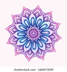 Mandala. Vintage round pattern. Hand drawn abstract background. Traditional Indian henna mehendi tattoo element. Vector illustration.