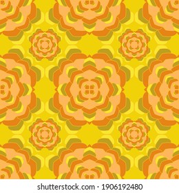 Mandala vintage seamless pattern. Floral moroccan motif vector design. Abstract flower mandala tile ornament. Ethnic floral textile print. Endless medallion wrapping seamless pattern.