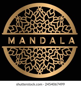 Mandala Wandkunst, Lotus Mandala Vektorgrafik Vorlage Set zum Schneiden und Bedrucken, Mandala Logo, Orientalische Silhouette Ornament. 