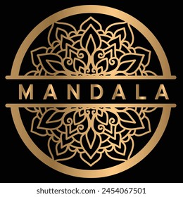 Mandala wall art, Lotus Mandala Vector Template Set for Cutting and Printing, Mandala logo, Oriental silhouette ornament. 