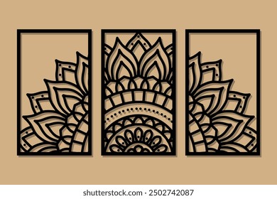 Diseño de corte láser de panel de pared de mandala para habitación decorativa