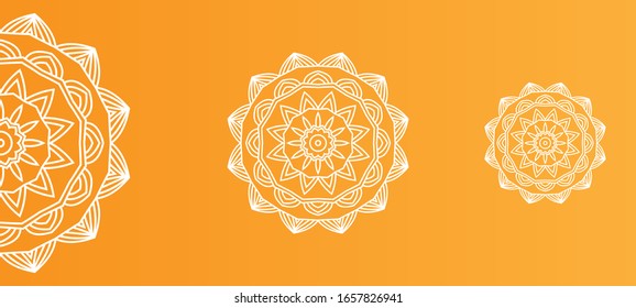 fondo de pantalla de Mandala y fondo para uso de plantilla. fondo amarillo