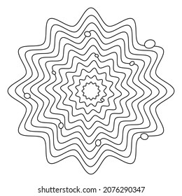 Mandala. Web. Libro de colorear. Colorido de la página. Patrón de flores. Antiestrés para adultos. Ilustración vectorial.