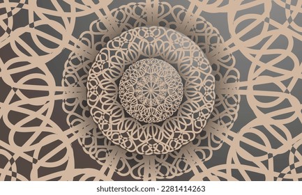 Mandala-Hochzeitskarte, buntes Muster, Vektorgrafik