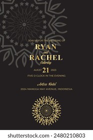 Mandala Wedding card design or invitation. Vintage decorative Background