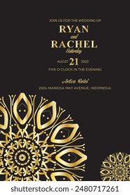Mandala Hochzeit Card Design oder Einladung. Klassischer dekorativer Hintergrund
