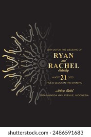 Mandala Wedding card design or invitation. Vintage decorative Background