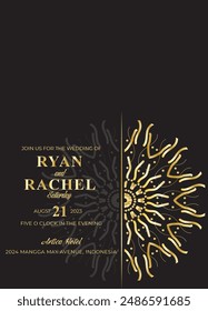 Mandala Wedding card design or invitation. Vintage decorative Background