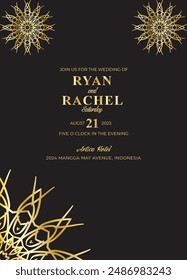 Mandala Wedding card design or invitation. Vintage decorative Background