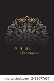 Mandala Wedding card design or invitation. Vintage decorative Background