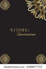 Mandala Wedding card design or invitation. Vintage decorative Background