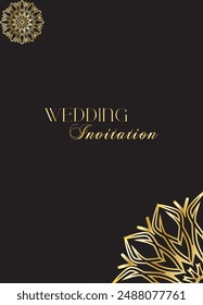 Mandala Wedding card design or invitation. Vintage decorative Background