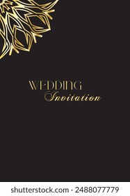 Mandala Wedding card design or invitation. Vintage decorative Background