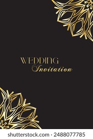 Mandala Wedding card design or invitation. Vintage decorative Background