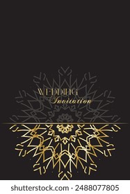 Mandala Wedding card design or invitation. Vintage decorative Background