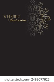 Mandala Wedding card design or invitation. Vintage decorative Background