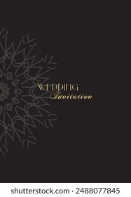 Mandala Wedding card design or invitation. Vintage decorative Background
