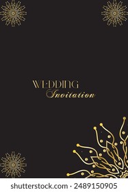 Mandala Wedding card design or invitation. Vintage decorative Background