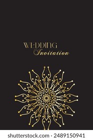 Mandala Wedding card design or invitation. Vintage decorative Background