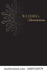 Mandala Wedding card design or invitation. Vintage decorative Background