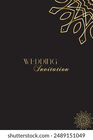 Mandala Wedding card design or invitation. Vintage decorative Background
