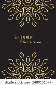 Mandala Wedding card design or invitation. Vintage decorative Background