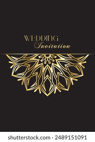Mandala Wedding card design or invitation. Vintage decorative Background