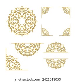 Mandala Wedding Ornament Gold Vector Design