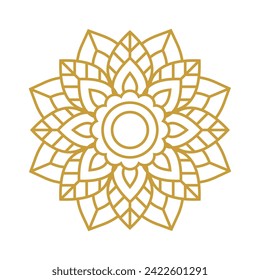 Mandala Wedding Ornament Gold Vektordesign