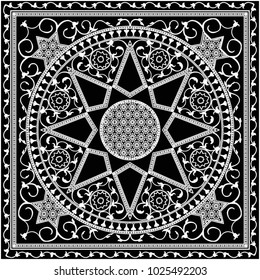 mandala white black