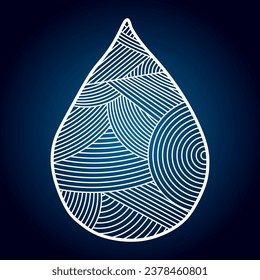 mandala white drop hand drawn vector