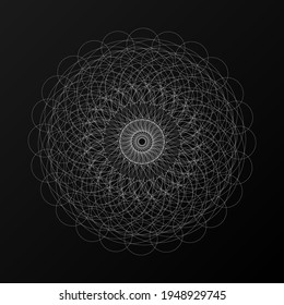 mandala white on black background vector