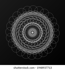 mandala white on black background vector